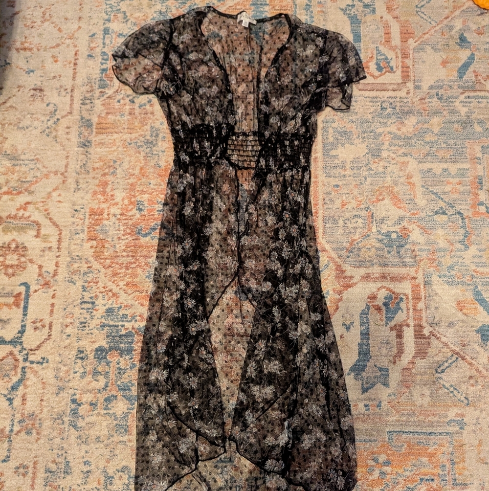 Elegant Black Lace Cardigan